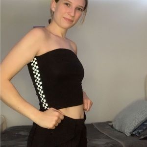 Cropped tube top with side detailing